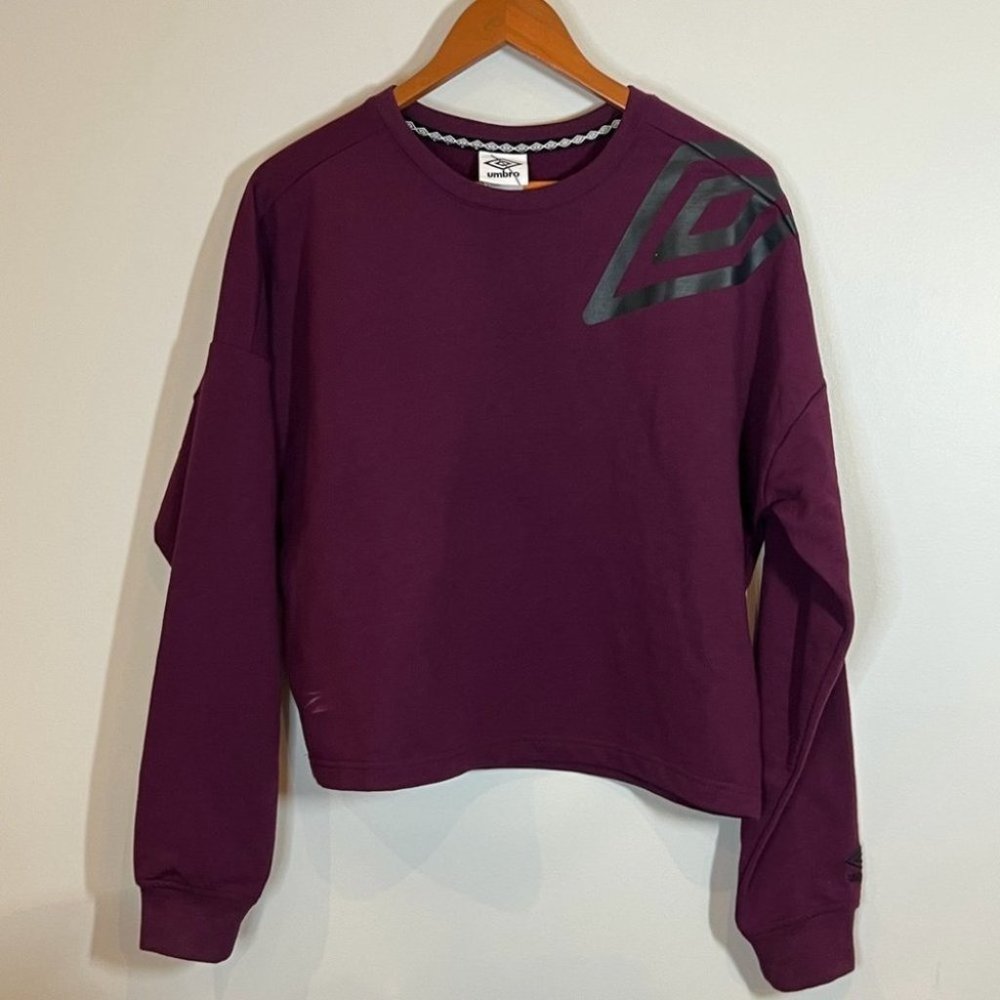 Women Umbro logo burgundy long sleeve t- shirt sweatshirt size XL good condition - Picture 1 of 4